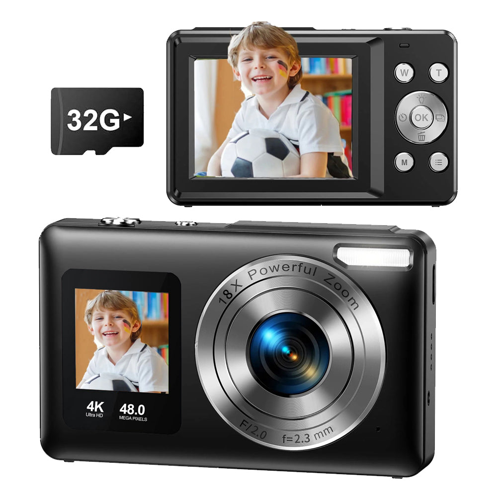 Digital Camera 48MP Autofocus 4K Camera 18X Zoom with Dual Lens