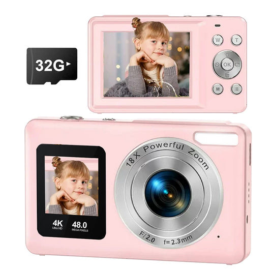 Digital Camera 48MP Autofocus 4K Camera 18X Zoom with Dual Lens
