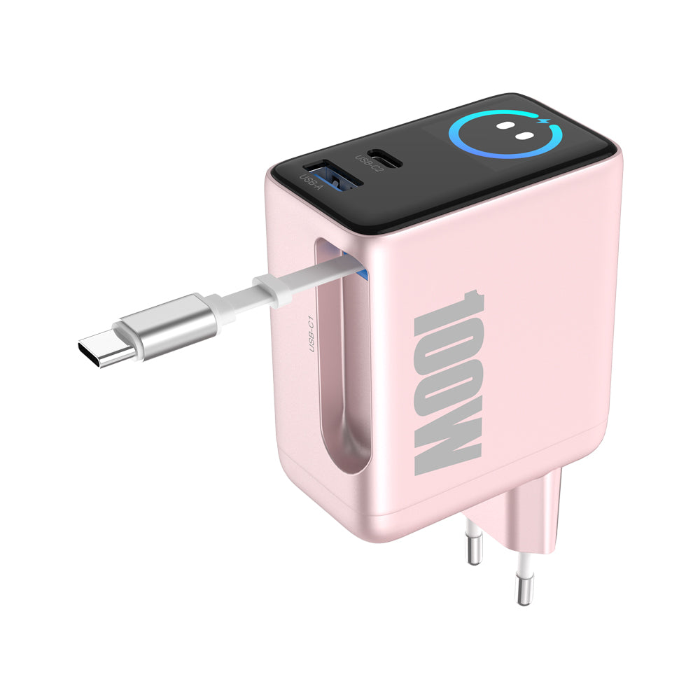 USB Charger 100W 3 Ports Fast Charging With Screen