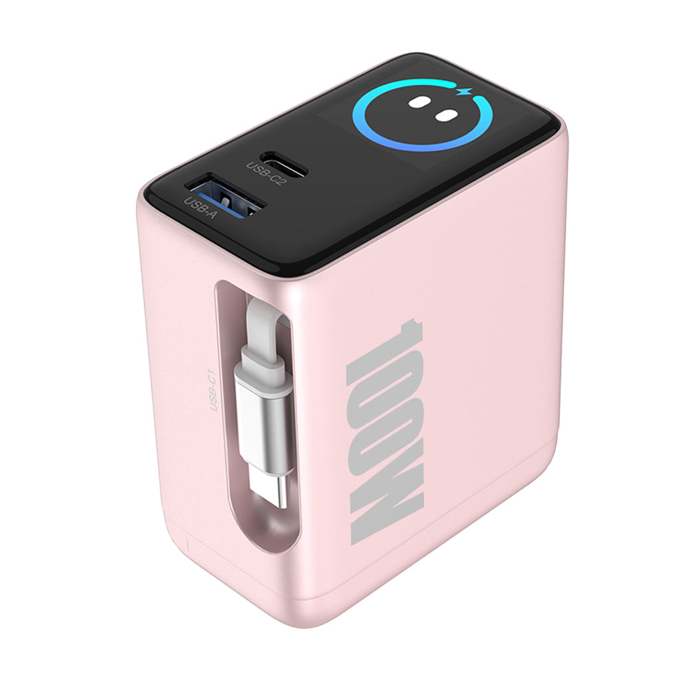 USB Charger 100W 3 Ports Fast Charging With Screen